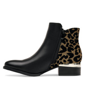 Botki damskie Super Mode 7477 Czarno-Złote