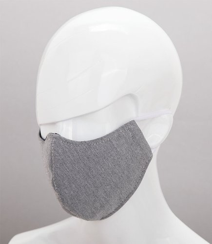 Maseczka ochronna na twarz - Ciemno-Szara z Białą gumką
