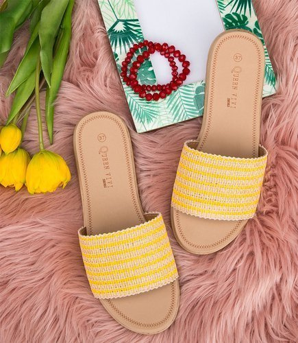 Klapki damskie Queen Vivi 809 Żółte