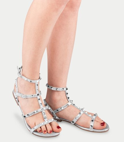 Sandałki damskie Sixth Sens H56 Srebrne